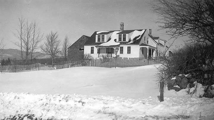 The farm house across from the Rich cottage - winter 1941.
