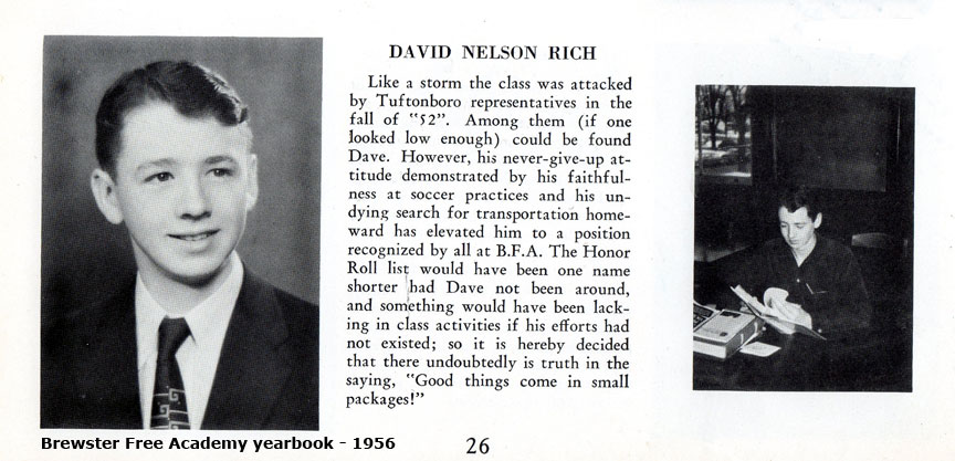 David N. Rich's write up in the 1956 yearbook.
